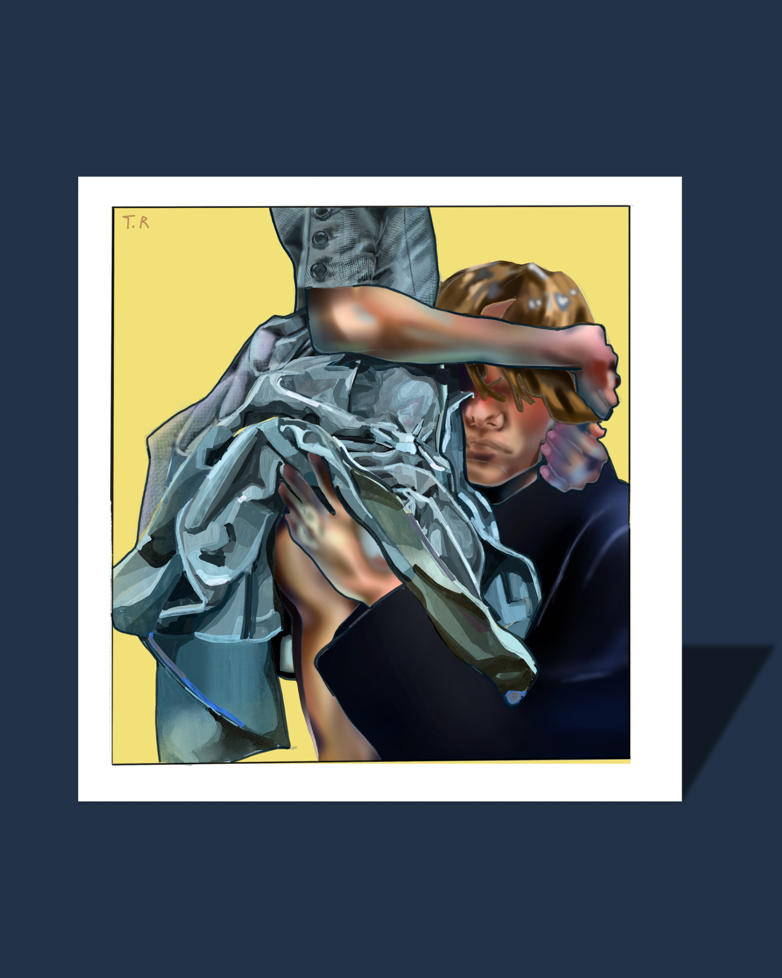 Lovers intertwined (print)