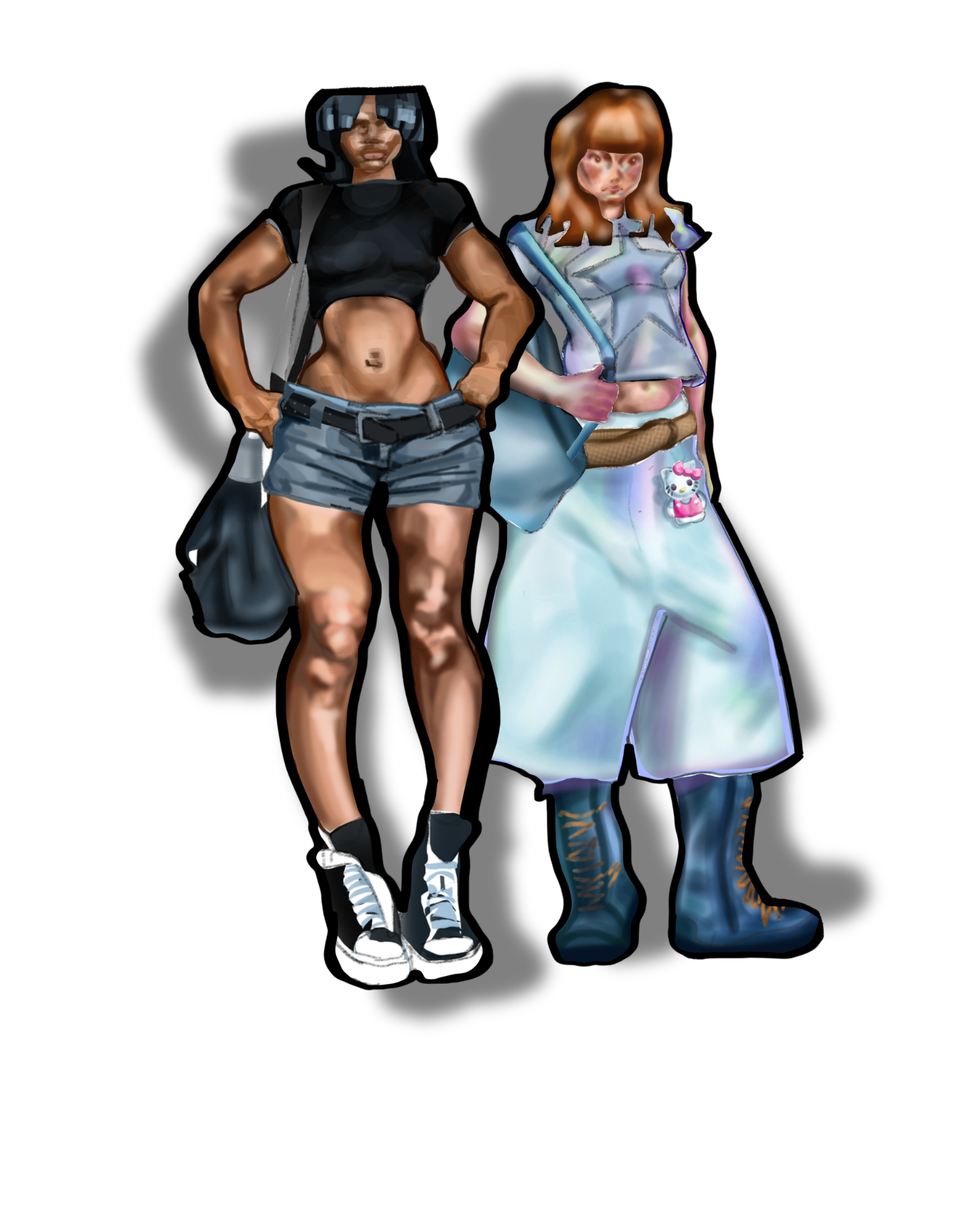 Fashion girls sticker pack (2pc)